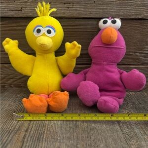 Vintage Big Bird And Telly Sesame Street Lovies 1997. Great Vintage Condition